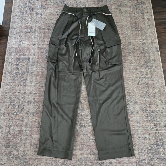 NWT Scotch & Soda Faye High Rise Relaxed Tapered Leg Paper Bag Utility Pants XS - Picture 2 of 7
